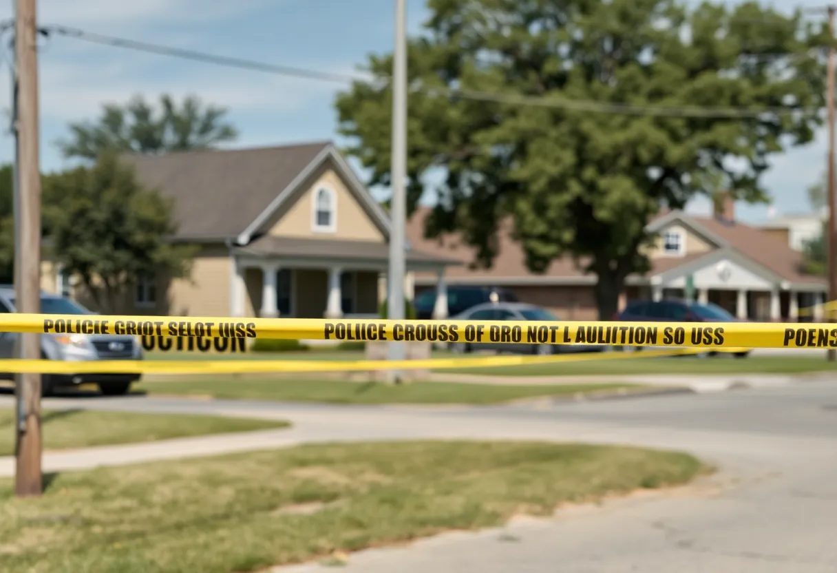 Police investigation scene in College Station