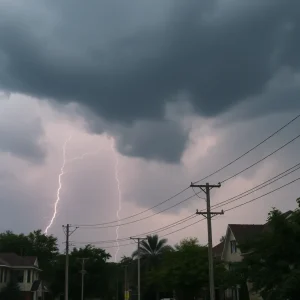 Severe thunderstorms in Bryan-College Station causing power outages