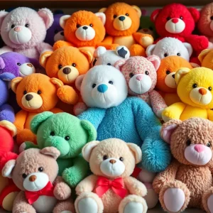Colorful stuffed animals for the Adopt A Buddy program