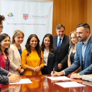 Signing ceremony between Texas A&M University-Texarkana and Maxell, Ltd.