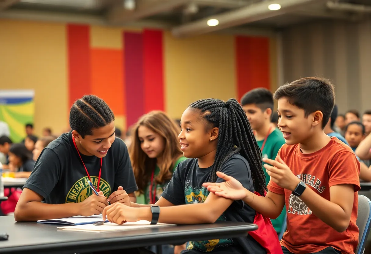 Youth participating in competitions at the Texas 4-H Roundup