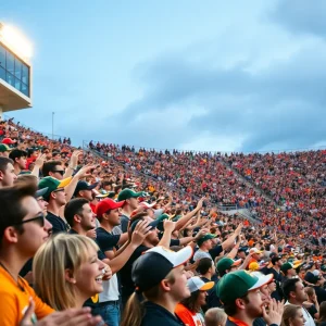 Texas A&M football fans celebrating a new recruit commitment