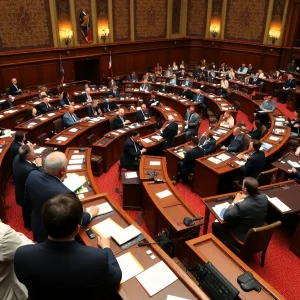 Texas legislature in session with representatives debating
