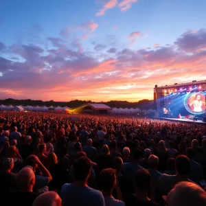 Zach Top performing in concert with a lively audience