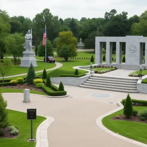 Brazos Valley Veterans Memorial showcasing memorials and statues