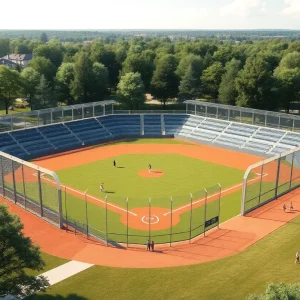 Conceptual design of new baseball stadium at Veterans Park in College Station