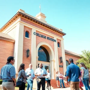 Community members discussing the College Station budget.