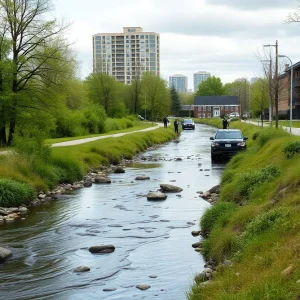 Creek area where police chase incident took place