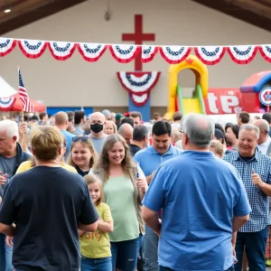 Families enjoying activities at Freedom Fest at Christ Church in College Station