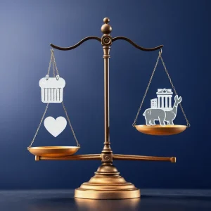 Abstract representation of the GOP mega bill's impact on social safety nets.