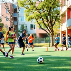 Students engaged in athletic activities at Grand Canyon University