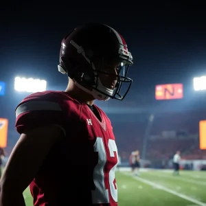 Football recruitment decision with college logos