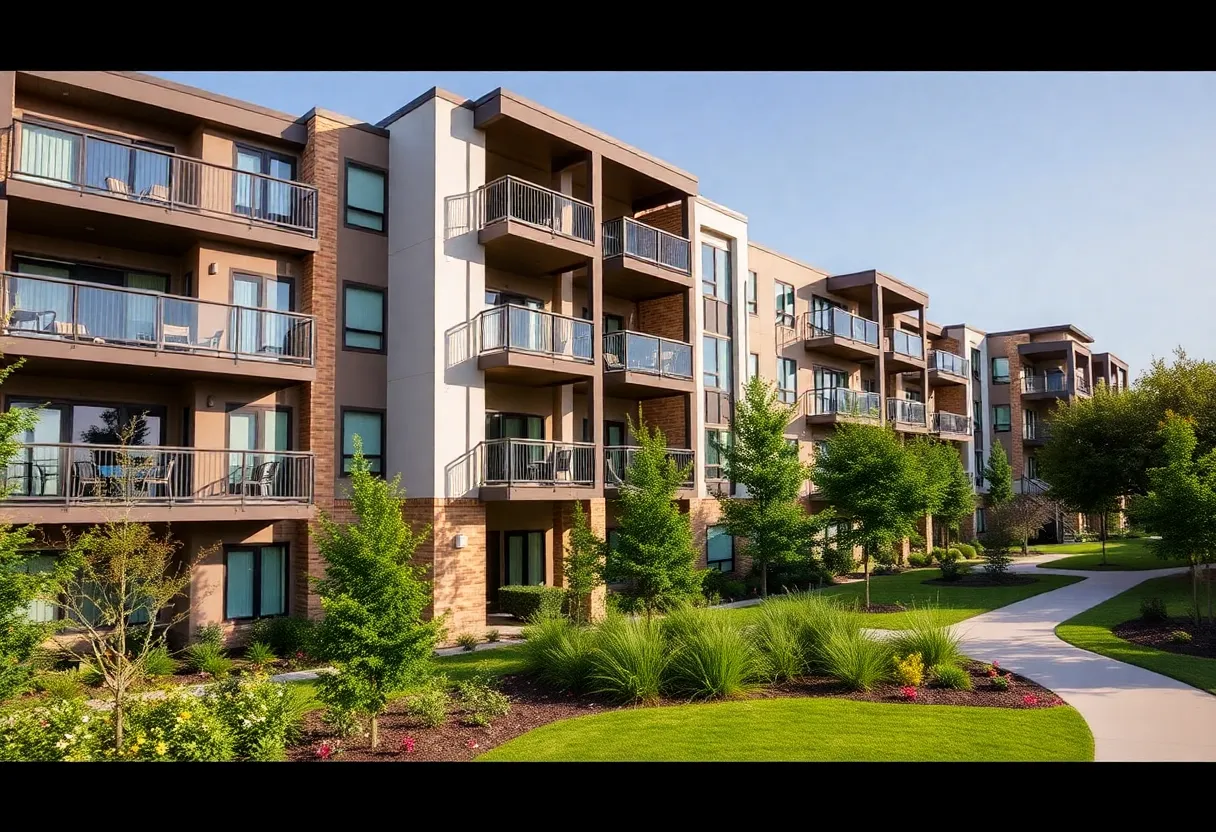 New luxury student housing building under construction in College Station