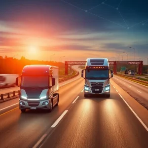 Self-Driving Truck on North Texas Highway