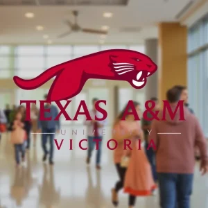 New logo design for Texas A&M University-Victoria featuring a jaguar and modern typography.