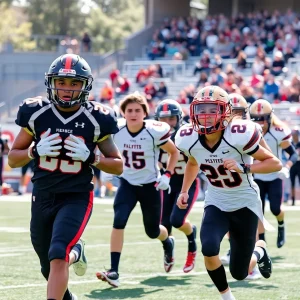 Texas A&M freshmen football players in action