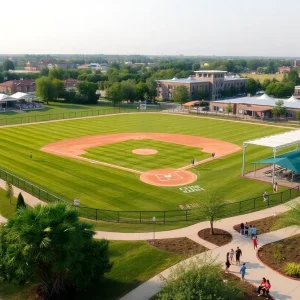 New baseball fields and seating areas at Veterans Park