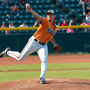 Weston Moss, Texas A&M pitcher in action