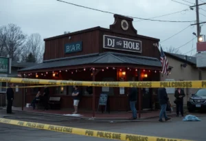 Police scene at Anaconda Bar after shooting incident