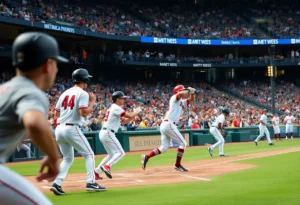 Action shot of the Brewers vs Diamondbacks baseball game
