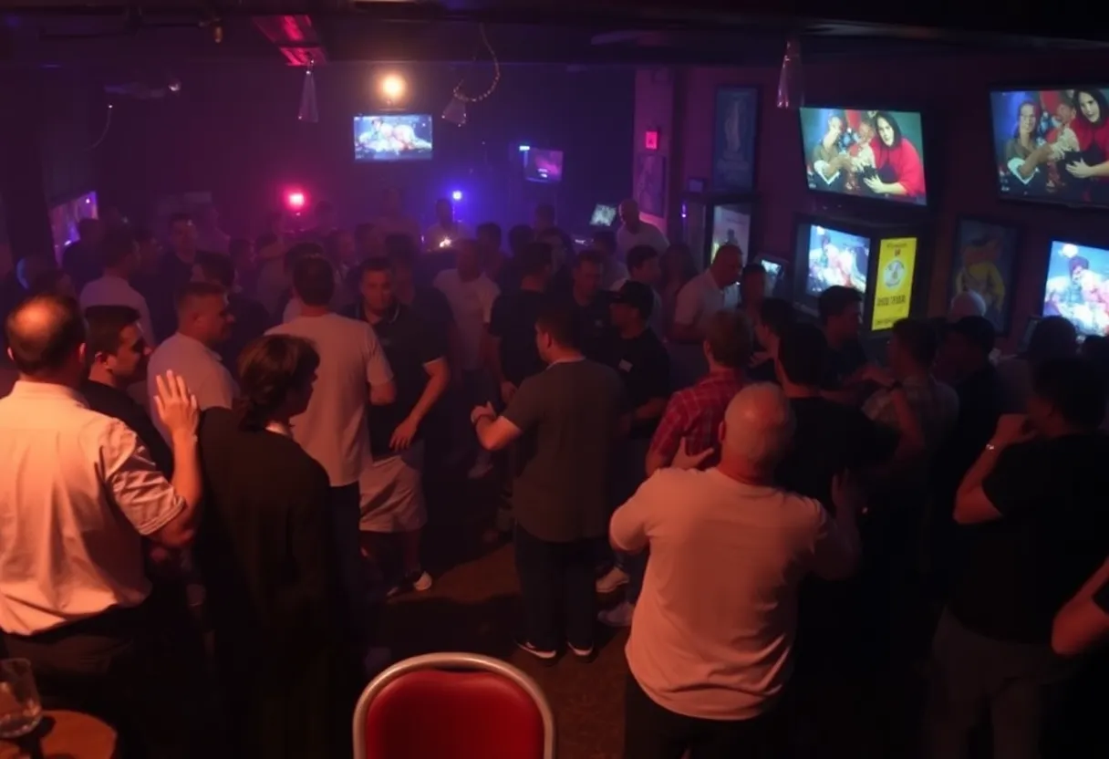 Scene of chaos inside a Brooklyn lounge during a shooting incident.