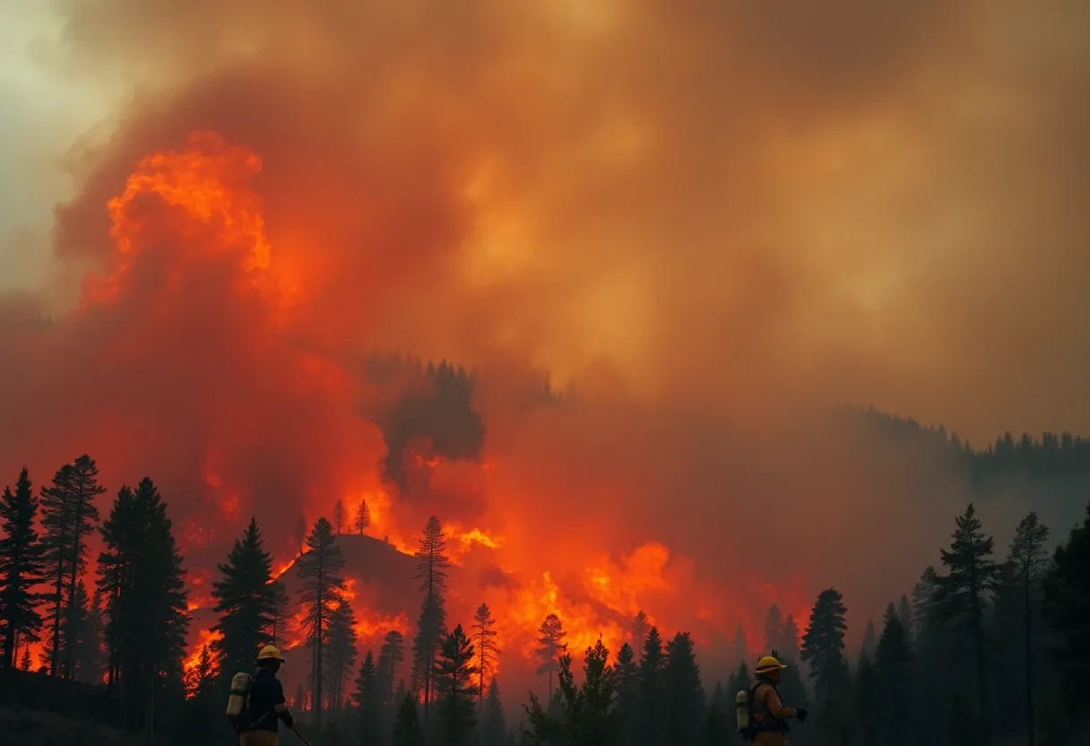 Firefighters battling the Canyon Fire