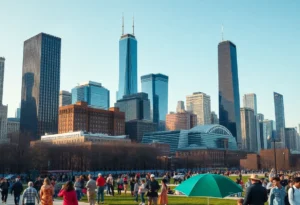 Vibrant Chicago community activities without military presence