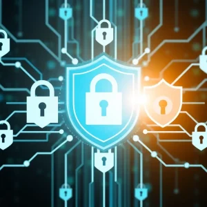 Illustration of cybersecurity measures in an educational setting