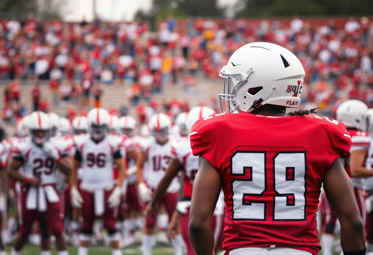 Texas A&M football defensive back in action