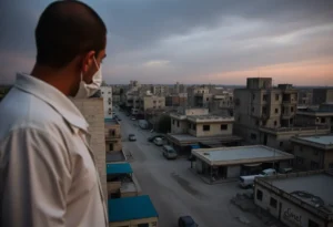 An image showing the impact of the humanitarian crisis in Gaza with medical facilities under strain.