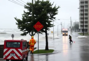 Flooding in New Jersey due to Hurricane Erin