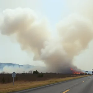 Brush fire near Honoapiʻilani Highway in Kaanapali