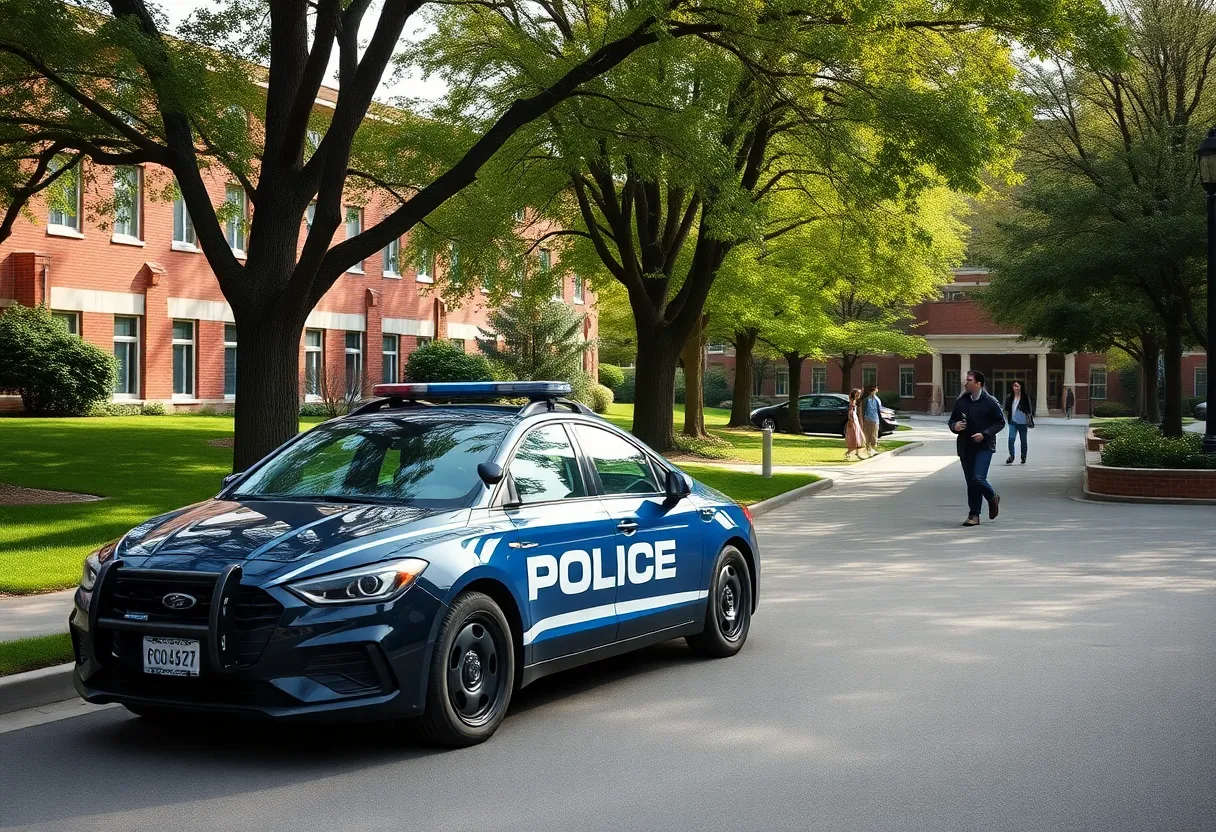 Police car at Texas A&M campus