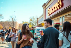 Students at Texas A&M University purchasing Buc-ee's products on campus