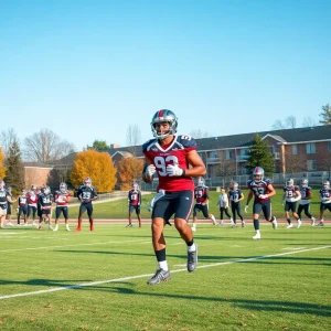Texas A&M football team practicing during fall camp