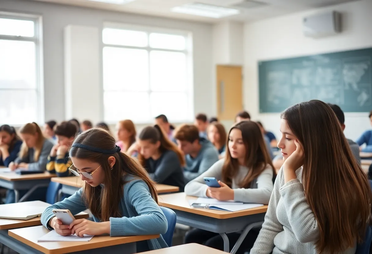 Classroom without cell phones