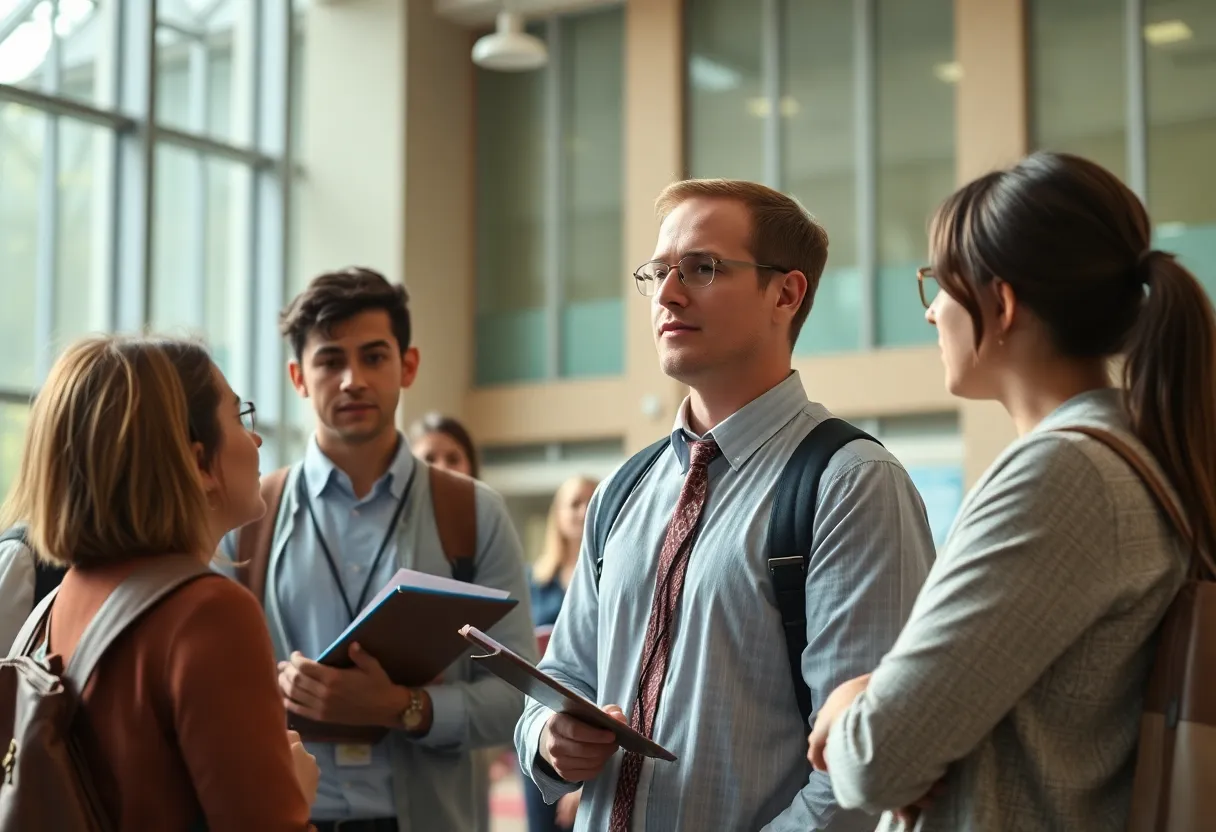Students and faculty discussing academic freedom in a university classroom