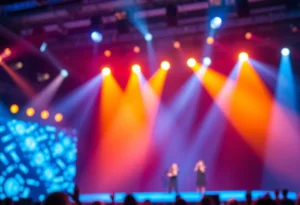 Aiden Ross performing onstage during The Voice competition