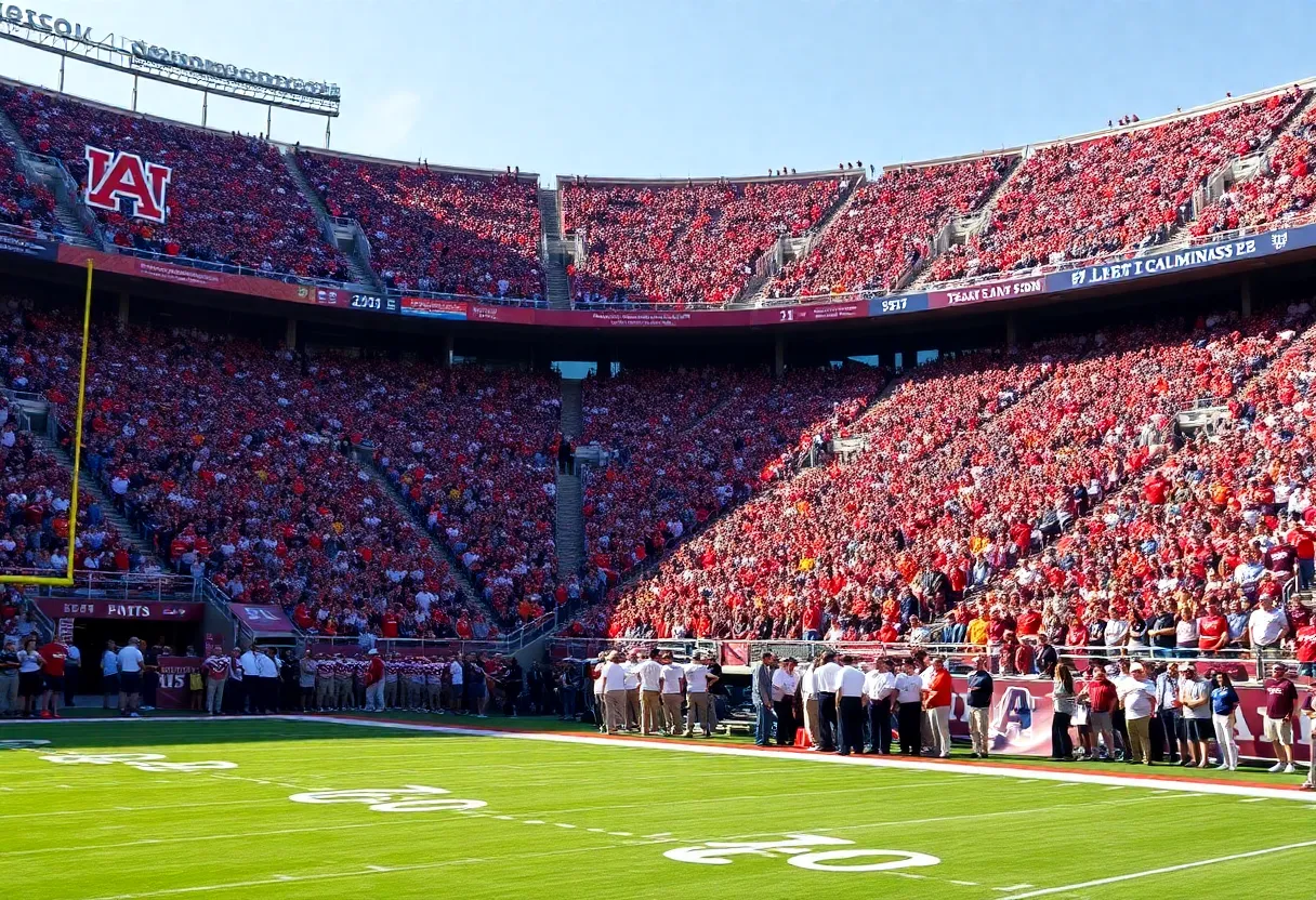 Fans cheering at Auburn vs Texas A&M college football game