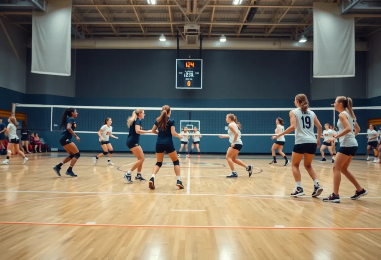 A volleyball match between Brenham Cubettes and College Station Cougars