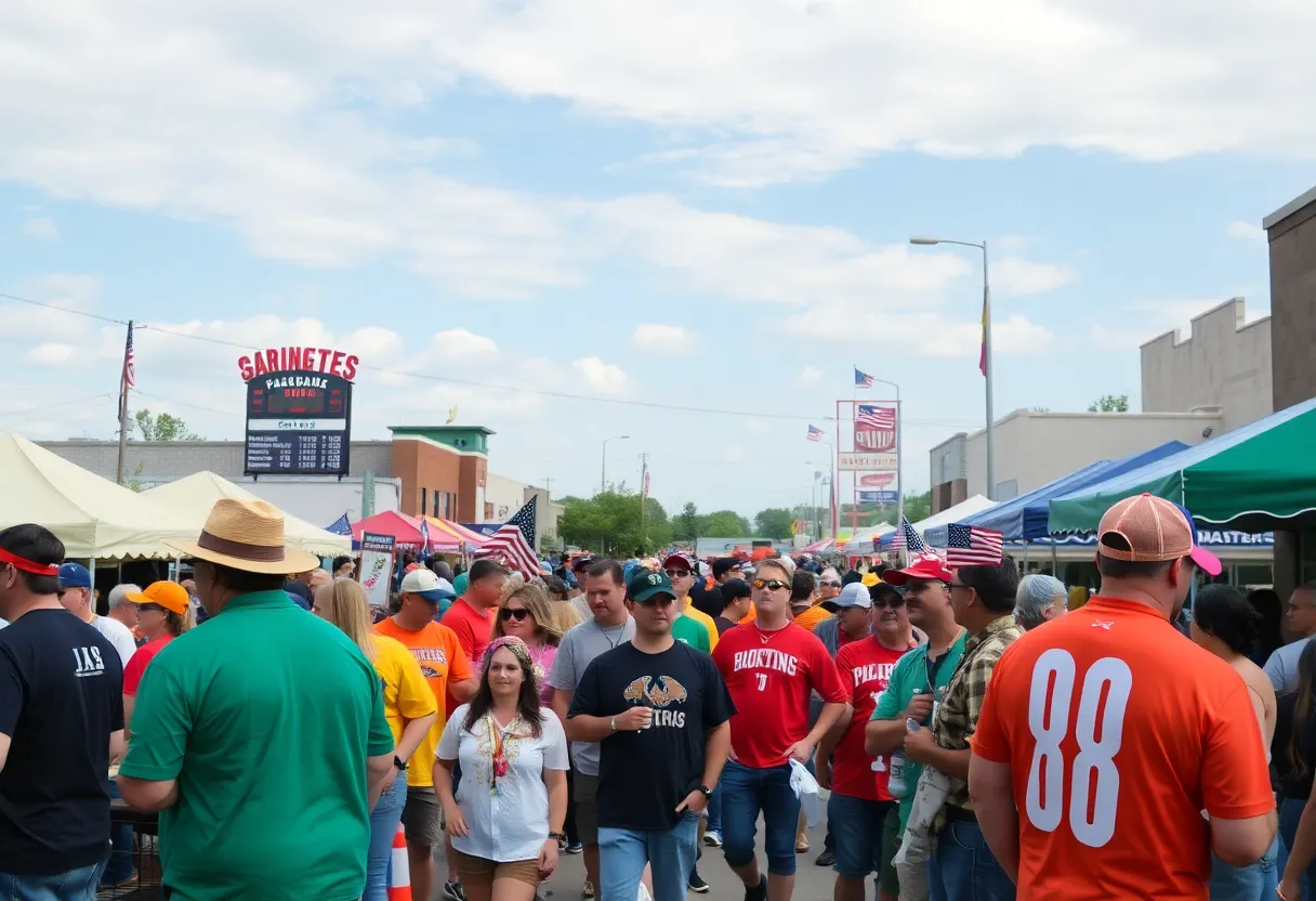Enthusiastic football fans enjoying game day in Bryan, TX