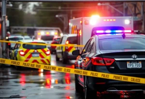 Crime scene at a car wash in College Station