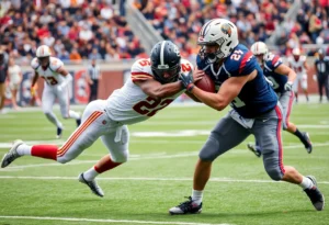 College football moment of a player sacking the quarterback