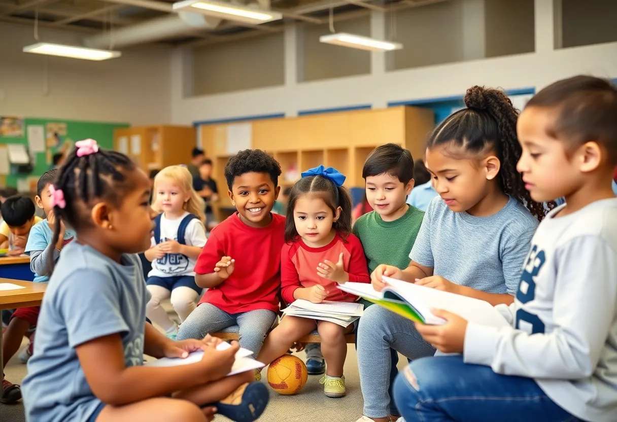 Children participating in activities at College Station's after-school program.