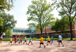 Newly renovated basketball court in College Station