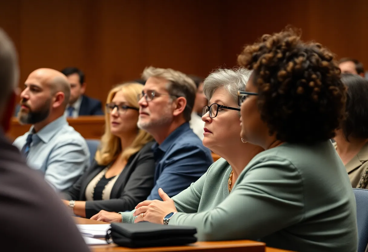 Residents at the College Station City Council meeting voicing opposition to the data center