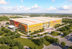Rendering of the proposed multi-use convention center in College Station