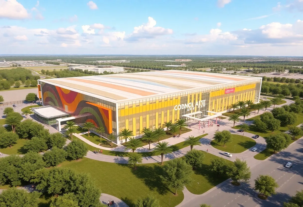 Rendering of the proposed multi-use convention center in College Station