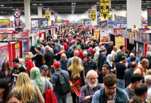 Fans in colorful costumes at College Station Comic Con