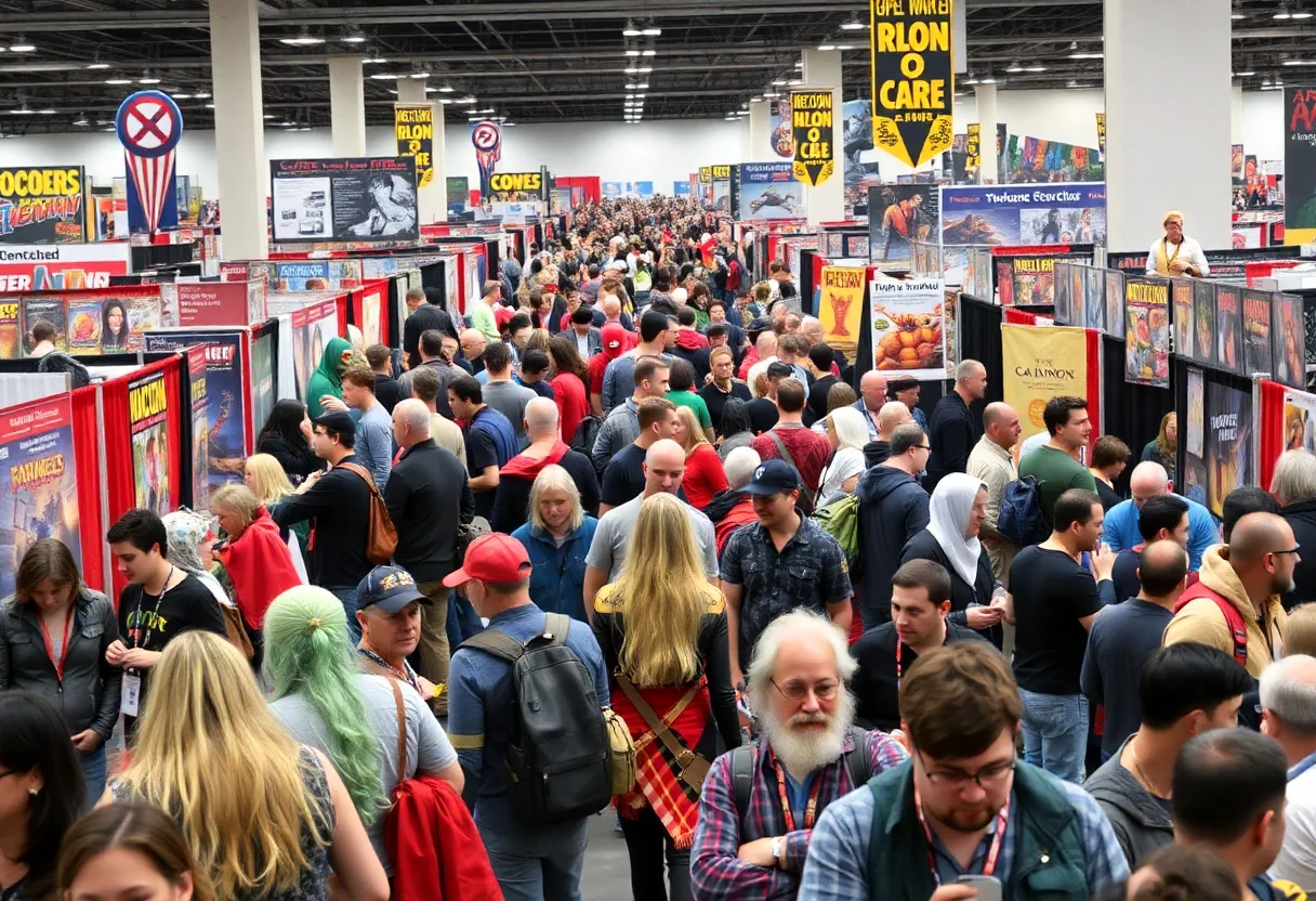 Fans in colorful costumes at College Station Comic Con
